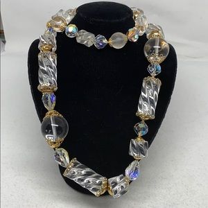 Beautiful hand crafted clear lucite bead necklace